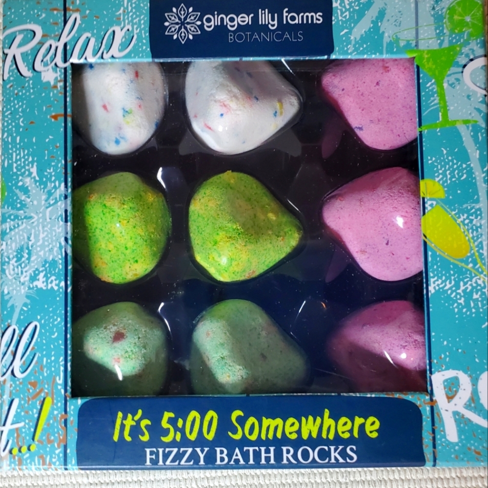 9 count assorted Ginger Lily Farms Fizzy Bath Bombs "It's 5:00 Somewhere"